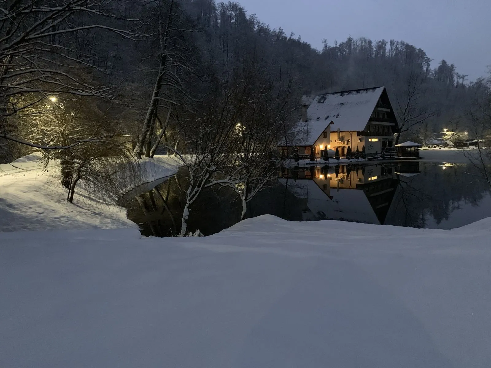 Peisaj Lacul Liniștit Moneasa - Winter