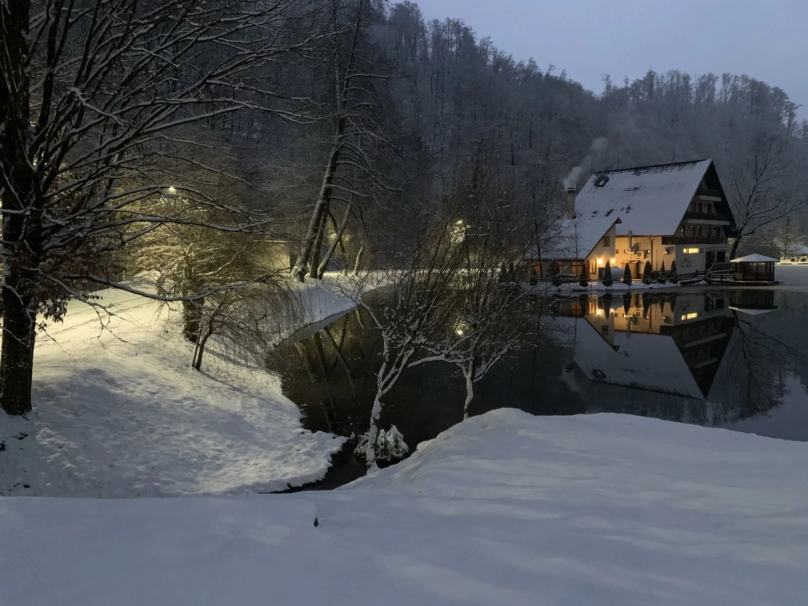 Peisaj Lacul Liniștit Moneasa - Winter