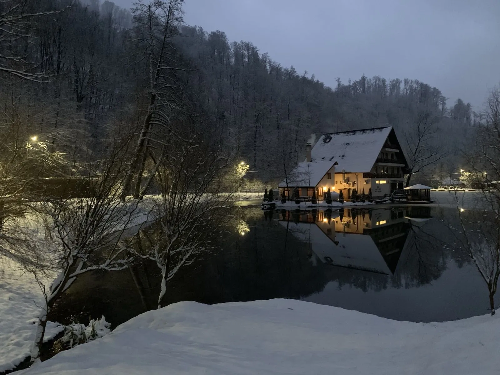 Peisaj Lacul Liniștit Moneasa - Winter
